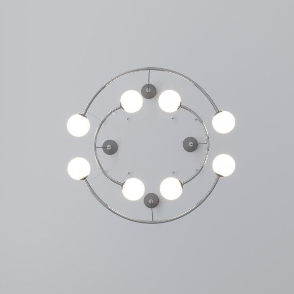 Подвесной светильник со стеклянными плафонами 360/8 хром