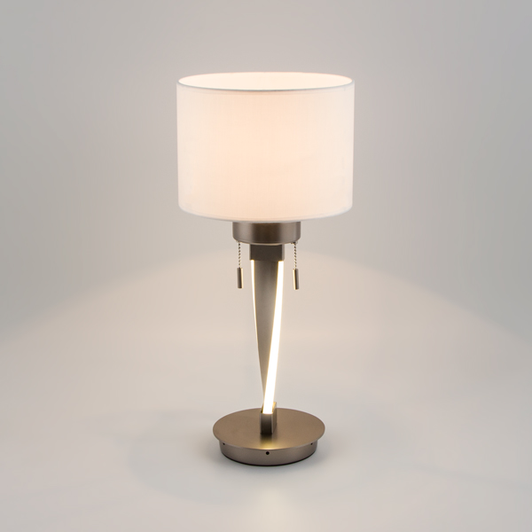 Настольная лампа с LED подсветкой 993 белый / никель